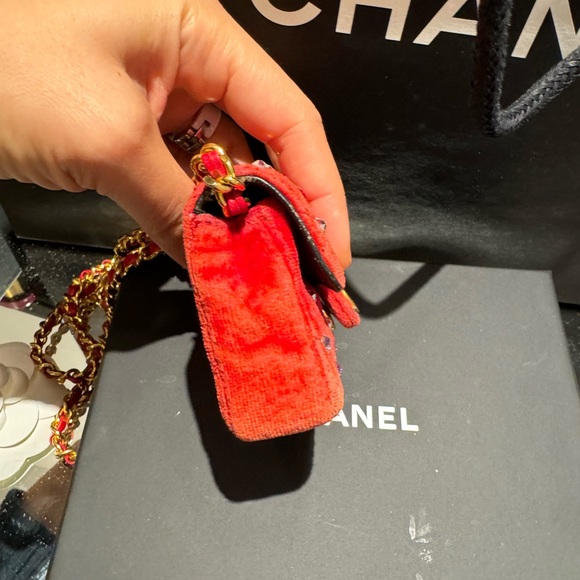 Chanel Crystal Micro Mini Velvet Chain Flap Bag - Picture 6 of 9